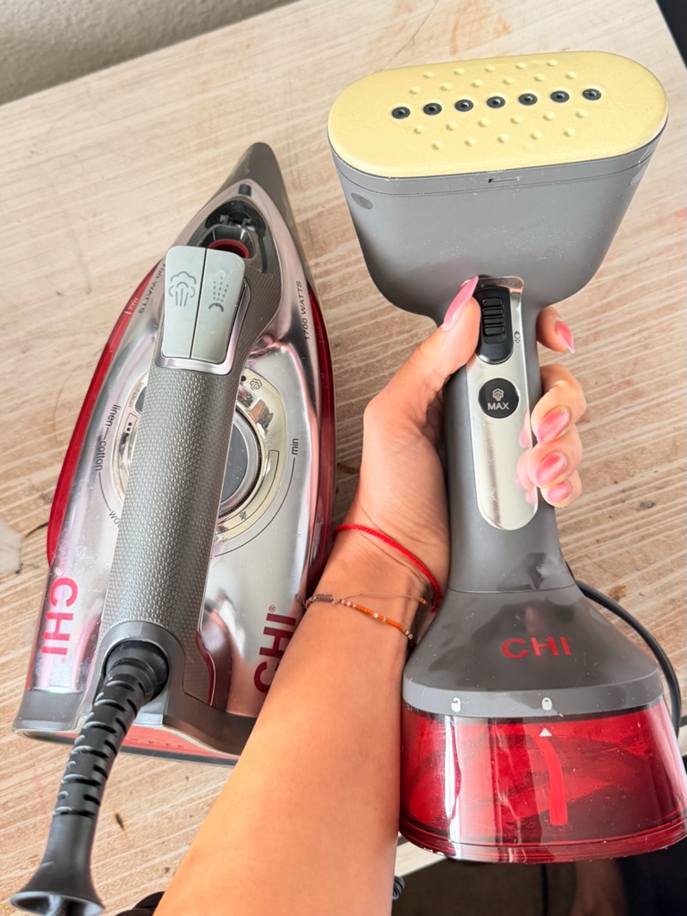CHI Gray and Red Handheld Garment Steamer